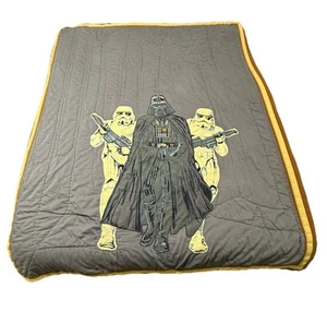 Pottery Barn Kids Star Wars Comforter Darth Vader/Trooper 64” X 80” Embroidered - Picture 1 of 15