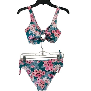 Neu Cupshe Damen kleiner Blumendruck Bikini Bademode Badeanzug 2-teilig pink türkis - Bild 1 von 19