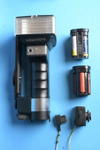 Metz Mecablitz 45 CT-4 Stabblitz mit Batteriekorb, Akkukorb und SCA 310 Adapter - Bild 1 von 7
