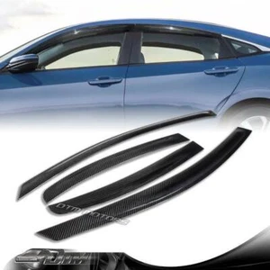 Visera para ventana de fibra de carbono real sombrilla para sol Honda Civic 2016-2020 - Imagen 1 de 4