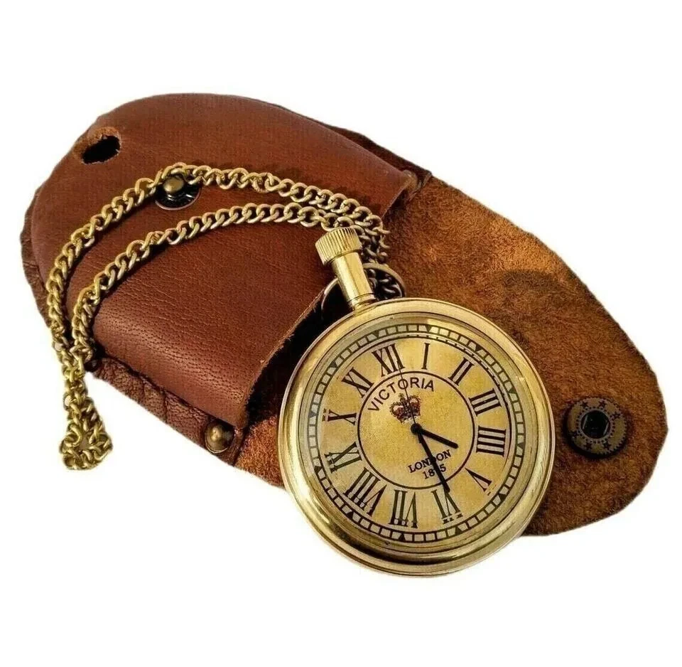 Vintage Antique Brass Pocket Watch Victoria London 1876 watch Marine brass watch - Image 1 of 4