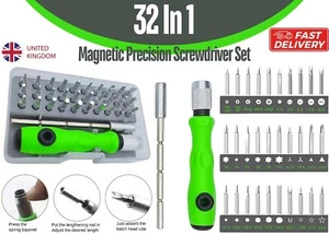 32 In 1 Small Screwdriver Bit Set Precision Magnetic Portable Repair Tool Kit - Picture 1 of 13