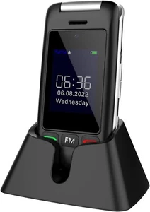 Artfone 4G telefono cellulare per anziani, telefono cellulare 4G, telefono pieghevole per anziani 4G doppio LCD, SIM - Foto 1 di 7