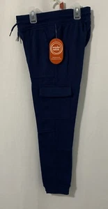 Wonder Nation Boys Navy Blue French Terry Cargo Joggers Pants W/Pockets Size 8 - Picture 1 of 10