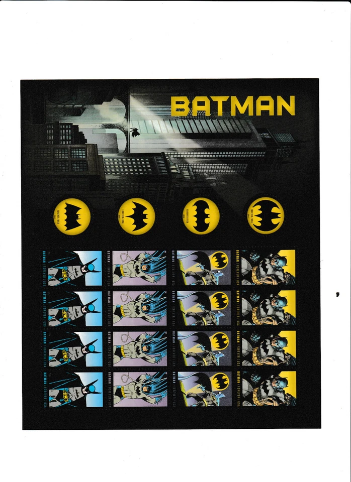 4935a 4928-4935  BATMAN Unfolded Mint NH sheet - Image 1 of 1