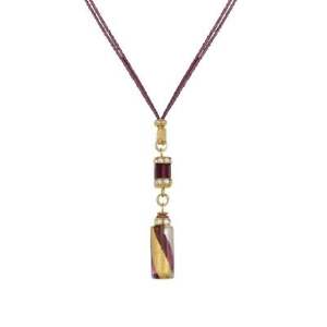Francesca Amethyst and Gold Murano Glass Gold Tone Pendant