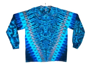 Tie Dye Shirt | Blue Moon Blotter V | Long Sleeve Handmade T-Shirt | Small-6X - Picture 1 of 7