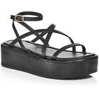 Stuart Weitzman Womens Summerlift  Black Platform Sandals 9 Medium (B,M) 9281