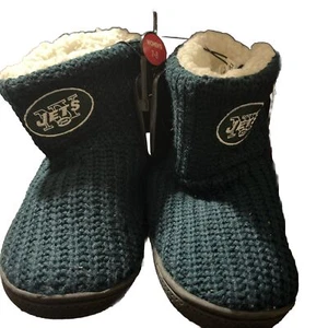 Foco New York Jets Strick Stiefel Hausschuhe Damen Medium (7/8) grün Fell gefüttert Neu - Bild 1 von 9