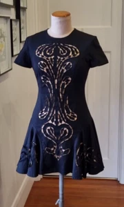 Alice McCall size 12 ? Black & blush embroidered skater dress - Picture 1 of 8