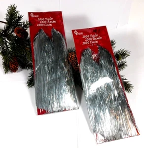 Christmas Tree Tinsel Icicles  Holiday Time 2000 x 2 Strands Silver - Picture 1 of 4
