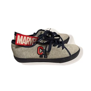 Marvel Comics Captain America Jersey Lace Up sneakers Gray & Blue Size 10 - Picture 1 of 10