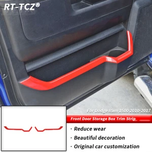 2x Tiras decorativas interiores para caja de almacenamiento de puerta delantera para Dodge RAM 2010-2017 rojas - Imagen 1 de 9