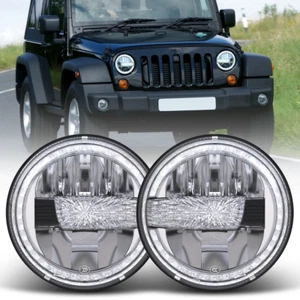 Par de faros LED redondos de 7 pulgadas alto/bajo DRL para Jeep Wrangler JK CJ LJ TJ 1997+ - Imagen 1 de 12
