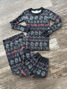 HANNA ANDERSSON Holiday Dinosaur Long Johns Size 6-7 (F1) - Picture 1 of 7