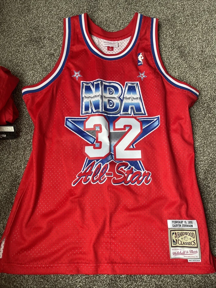 Nueva Camiseta Mitchell & Ness 1991 Earvin Johnson All Star 32 Magic Johnson Talla L Foto 1 de 4