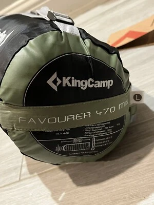 Saco de dormir KingCamp, Favourer 470 verde 2,77 lb capuz esquerdo múmia - Imagem 1 de 4