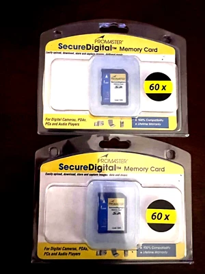 Set of 2 Promaster 1GB Memory Cards • Digital Camera, PDAs, PCs, Audio Players - Image 1 of 3