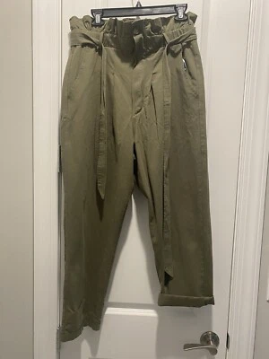 Новый с Ярлыками 7 для всего человечества L бумажный пакет галстук талии брюки армия оливковый хлопок карманы - Изображение 1 из 4
