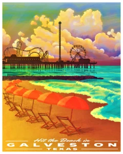 GALVESTON TRAVEL POSTER - 8"X10" PHOTOGRAPH - Picture 1 of 1