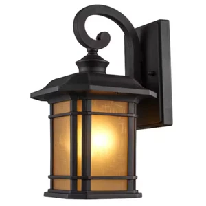 Bel Air Lighting - San Miguel 12.5" Rust Outdoor Wall Light Fixture w Tea Glass - Picture 1 of 4