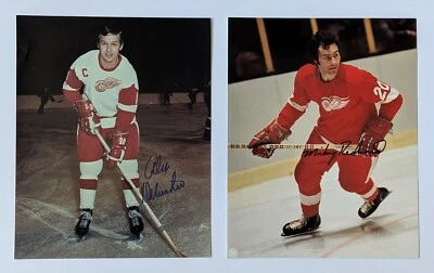 Alex Delvecchio & Mickey Redmond 底特律红翼亲笔签名 8 x 10 照片 — 第 1/3 张图片