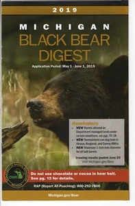 Michigan DNR 2019 Black Bear Guide Digest Law licencia de cazador - parche Mi-deer - Imagen 1 de 1
