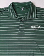 Cleveland State University Polo Size Extra Large XL Green Striped Vikings CSU