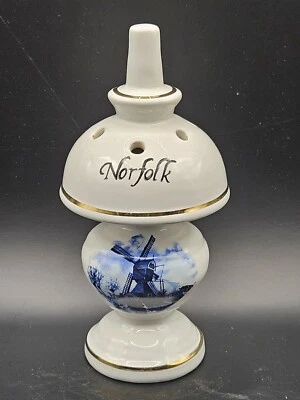 Ceramic Pomander from Norfolk with windmill picture, 14.5cm tall - Image 1 of 4
