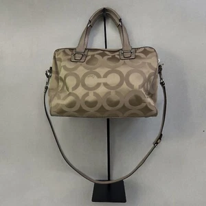 Coach Taylor Opt Art Satchel Handbag Double Handle Tan Brown F25503 - Picture 1 of 13