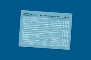 RAF & FAA Aircraft Serials: 8" White  - 1/72 scale Colours & Codes - Bild 1 von 1