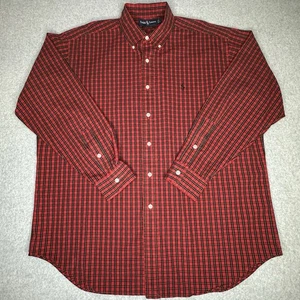 Ralph Lauren Blake Shirt Mens Large Red Black Plaid Button Down Long Sleeve - Picture 1 of 7