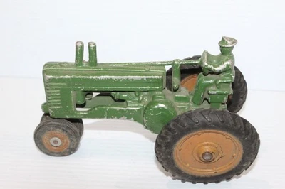 Vintage Arcade Cast Aluminum John Deere Model A Tractor W Driver ERTL - Image 1 of 4