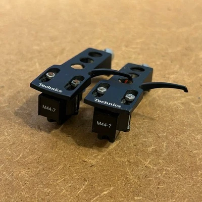 Shure M44-7 Cartridge Set of 2 with  Technics Headshells Tested Working - Image 1 of 4