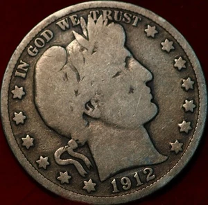1912-D Denver Mint Silver Barber Half Dollar - Picture 1 of 2