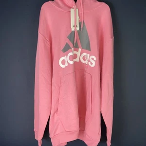 Adidas Men's 2XL M BL FL HD Pullover Hoodie Sweatshirt Pockets Pink - Picture 1 of 10