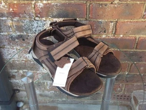 Marks & Spencers M&S Hombre Marrón Cuero 3 Tiras Sandalias Zapatos Talla 9 EU 43 - Imagen 1 de 6