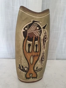 Vintage MCM Jarko Zavi Canadian Clay Handmade vase Signed Very Good Condition - Picture 1 of 16