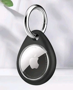 Schwarz Teardrop Air Tag Halter Schlüsselanhänger mit Schutzhülle  - Bild 1 von 5