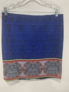 W By Worth Women’s Size 6 Skirt Multi Color Kaleidoscope Lined Back Zip Stretch - Picture 1 of 12
