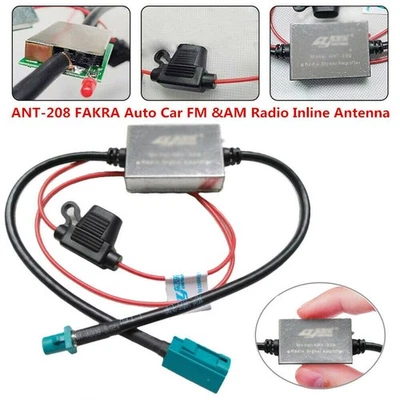 Car Antenna Signal Booster Inline 5th Gen ANT208 for FM AM Radio 12 Volt - Image 1 of 4