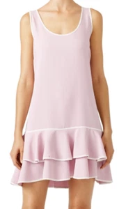 WOMENS S AMANDA UPRICHARD HOURGLASS HEM TIERED FLOUNCE SLEEVELESS DRESS, PINK - Picture 1 of 5