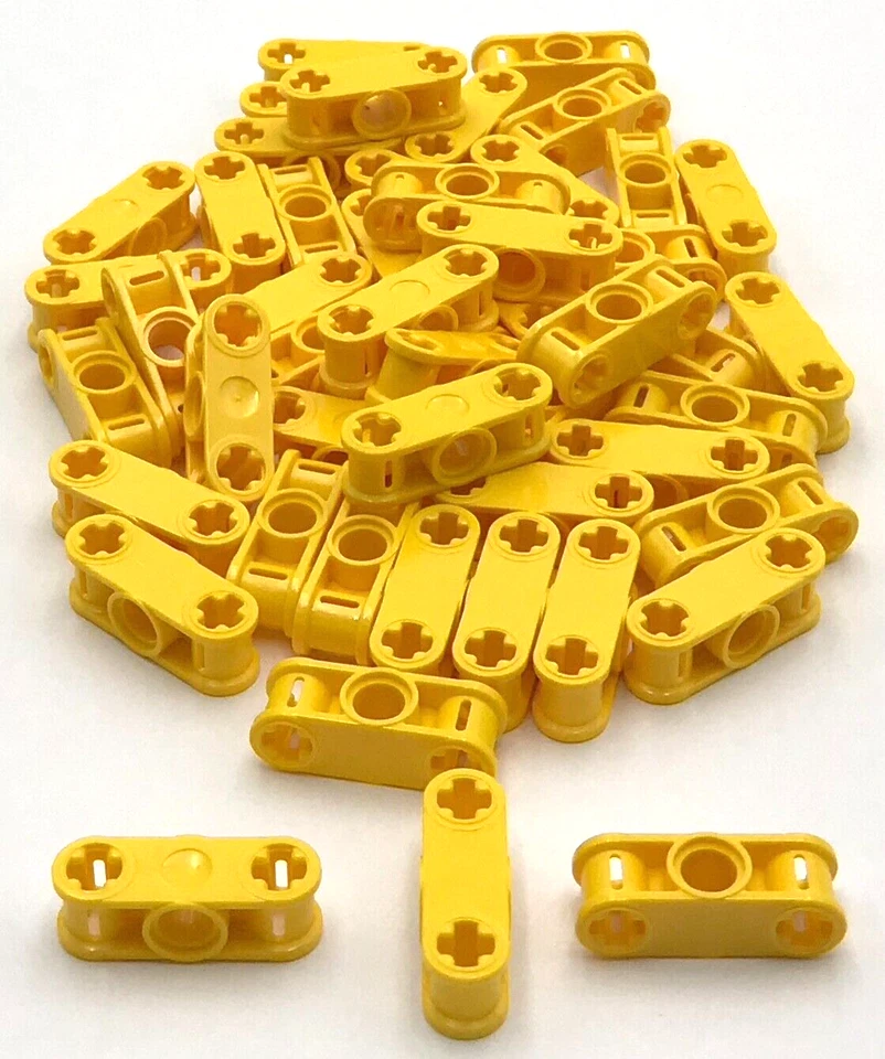 Lego 50 New Yellow Technic Axle Pin Connector Perpendicular 3L Center Pin Hole - Image 1 of 1