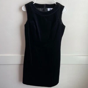 NWT Gap Black Velvet Sleeveless Mini Dress Size 6 - Picture 1 of 8