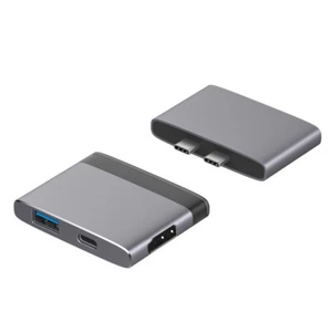 Dual Type C to 4K HDMI TV HDTV USB 3.0 USB-C Adapter Converter for Macbook Pro - Afbeelding 1 van 12