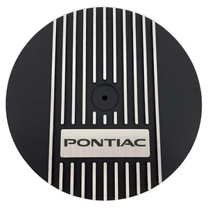 Pontiac Logo - 13" Round Black Air Cleaner Kit - Die-Cast Aluminum - Ansen USA - Picture 1 of 4
