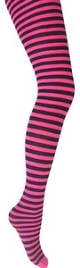 Children's Stripe Tights- Kids Striped  -6-14 years- 20 Colours - Picture 1 of 15