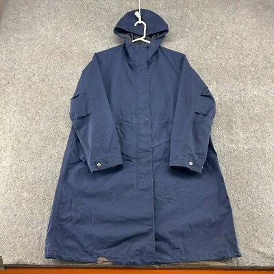Chaqueta Uniqlo Mujer M Azul Marino Abrigo de Lluvia Largo Con Capucha Cremallera Completa Sólido Blocktech? Foto 1 de 4