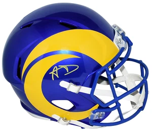CASCO DE VELOCIDAD TAMAÑO COMPLETO AUTOGRAFIADO POR AARON DONALD LOS ANGELES RAMS JSA - Imagen 1 de 1