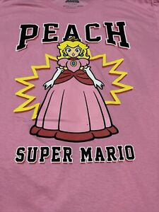 T-Shirt Super Mario Prinzessin Pfirsich Herren groß neu mit Etikett 